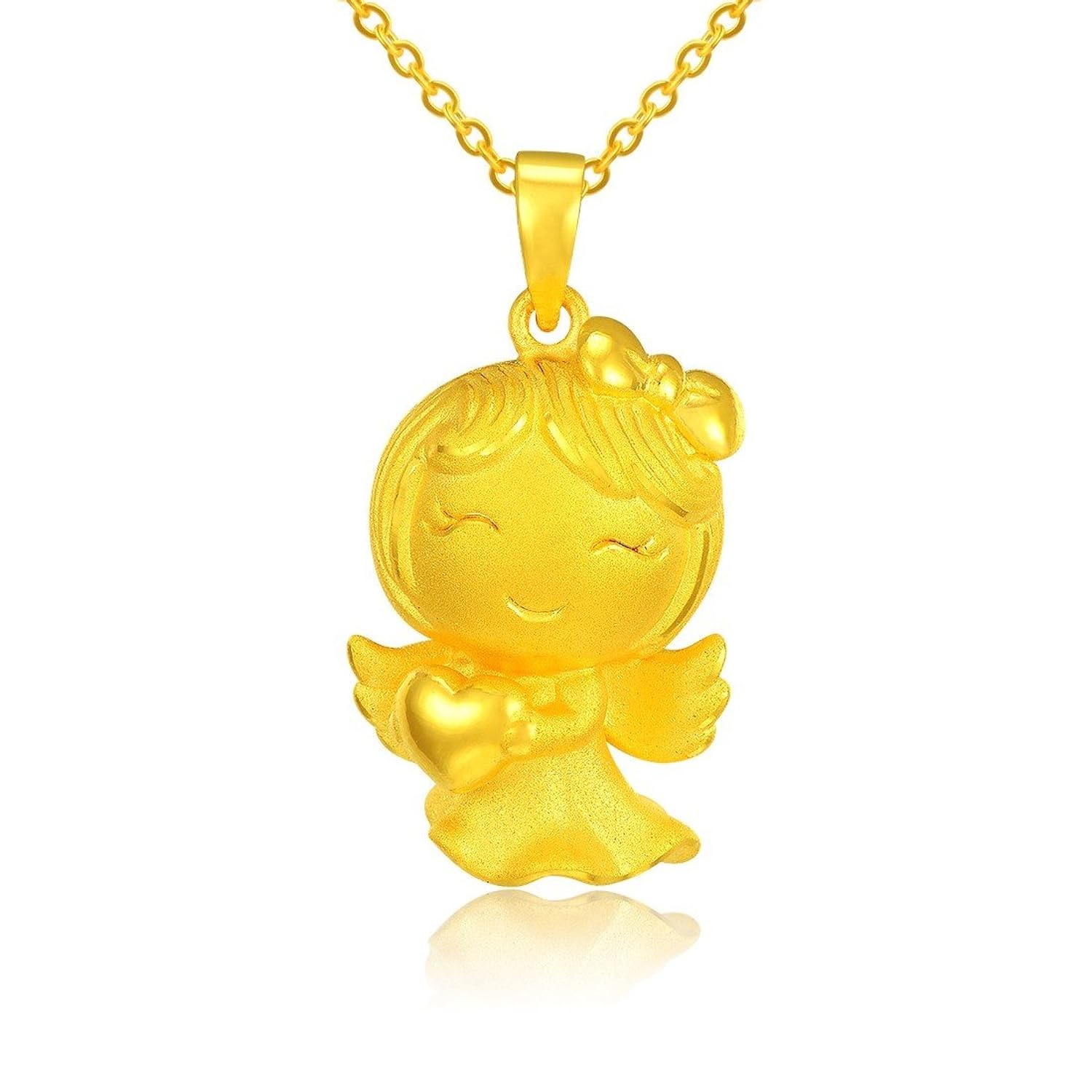 千禧之星 可爱娃娃 999千足金 黄金吊坠 3d硬金项坠